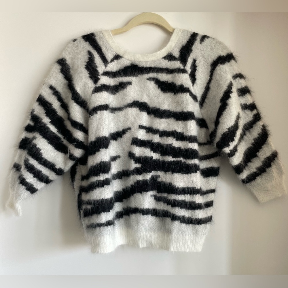 Ba&Sh zebra print knotted back sweater
